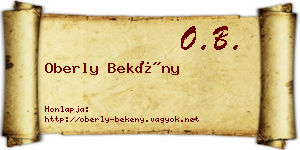 Oberly Bekény névjegykártya